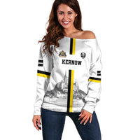 Custom Cornwall Football Off Shoulder Sweater Mont Saint Michel - Wonder Print Shop