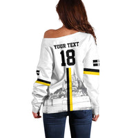 Custom Cornwall Football Off Shoulder Sweater Mont Saint Michel - Wonder Print Shop