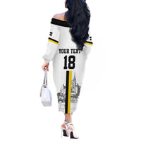 Custom Cornwall Football Off The Shoulder Long Sleeve Dress Mont Saint Michel - Wonder Print Shop