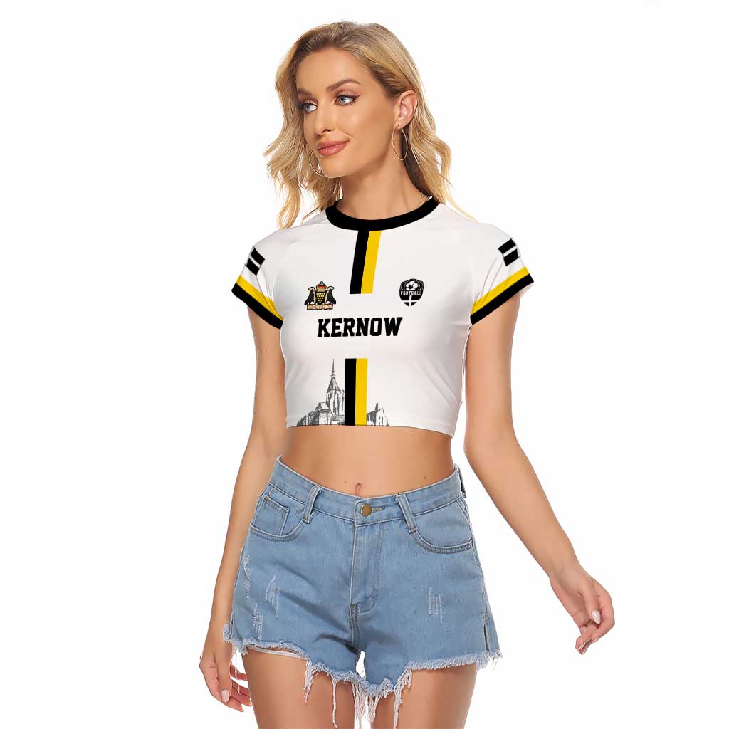 Custom Cornwall Football Raglan Cropped T Shirt Mont Saint Michel - Wonder Print Shop