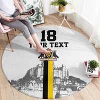 Custom Cornwall Football Round Carpet Mont Saint Michel - Wonder Print Shop