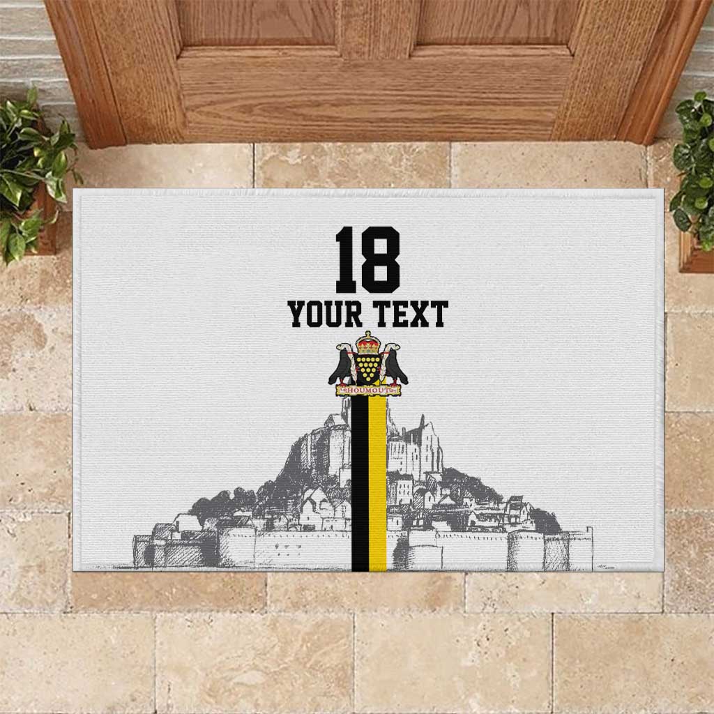 Custom Cornwall Football Rubber Doormat Mont Saint Michel - Wonder Print Shop