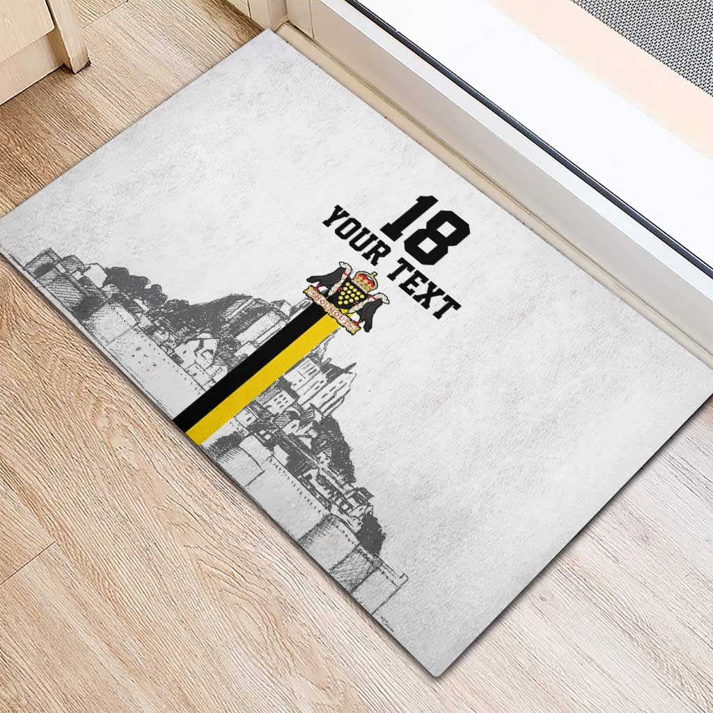 Custom Cornwall Football Rubber Doormat Mont Saint Michel - Wonder Print Shop