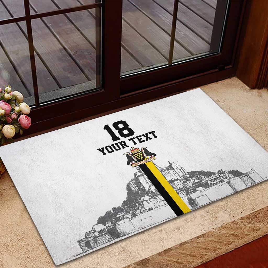 Custom Cornwall Football Rubber Doormat Mont Saint Michel - Wonder Print Shop