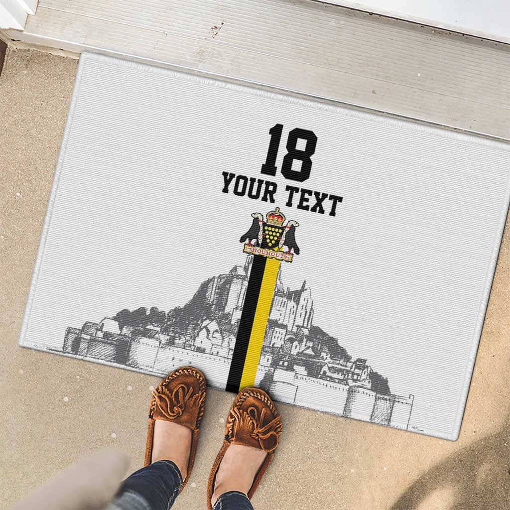Custom Cornwall Football Rubber Doormat Mont Saint Michel - Wonder Print Shop