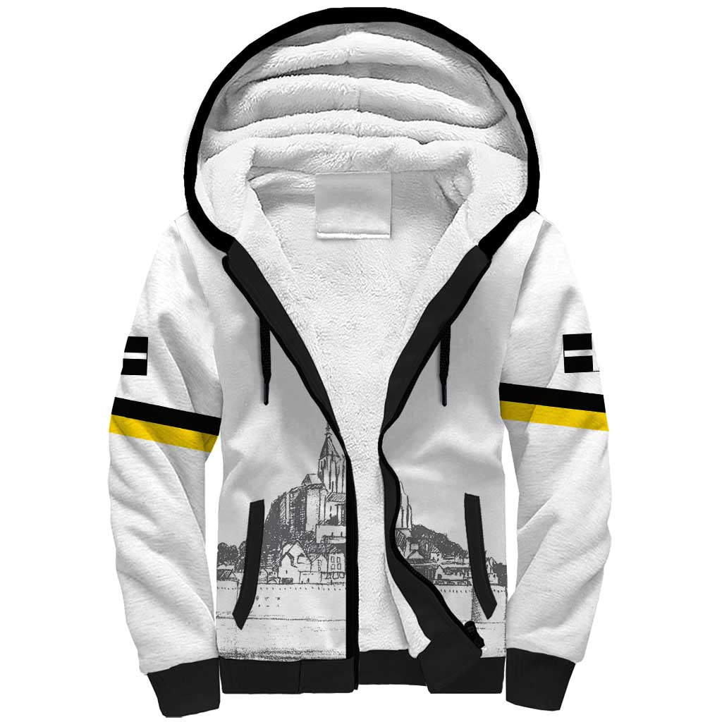 Custom Cornwall Football Sherpa Hoodie Mont Saint Michel - Wonder Print Shop