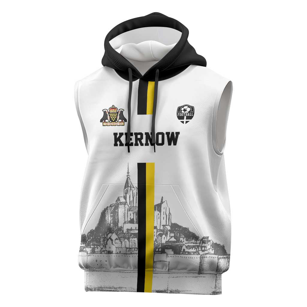 Custom Cornwall Football Sleeveless Hoodie Mont Saint Michel - Wonder Print Shop