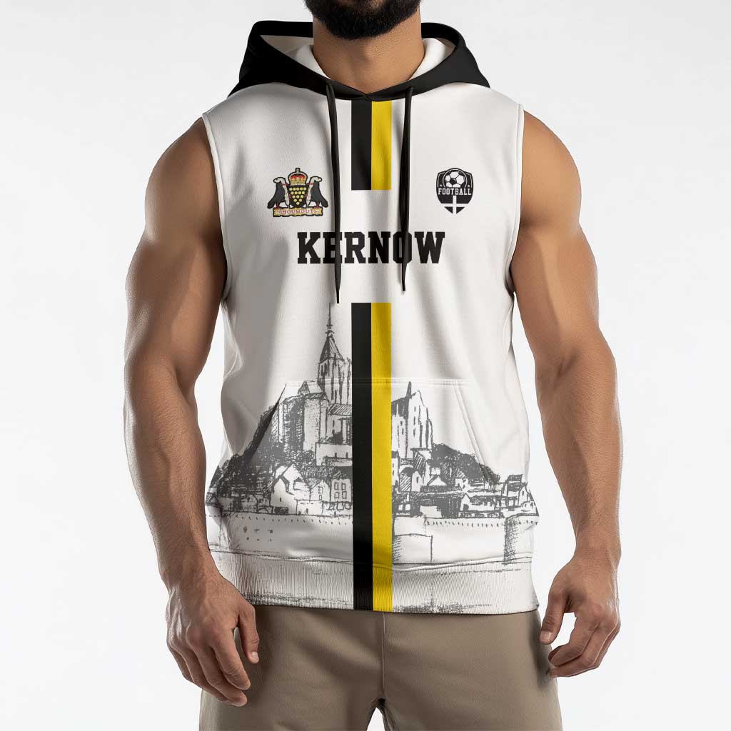 Custom Cornwall Football Sleeveless Hoodie Mont Saint Michel - Wonder Print Shop