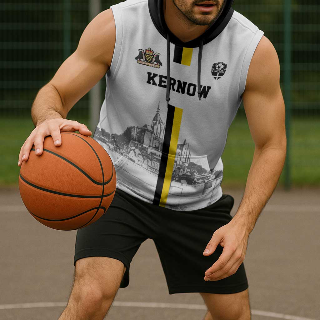 Custom Cornwall Football Sleeveless Hoodie Mont Saint Michel - Wonder Print Shop