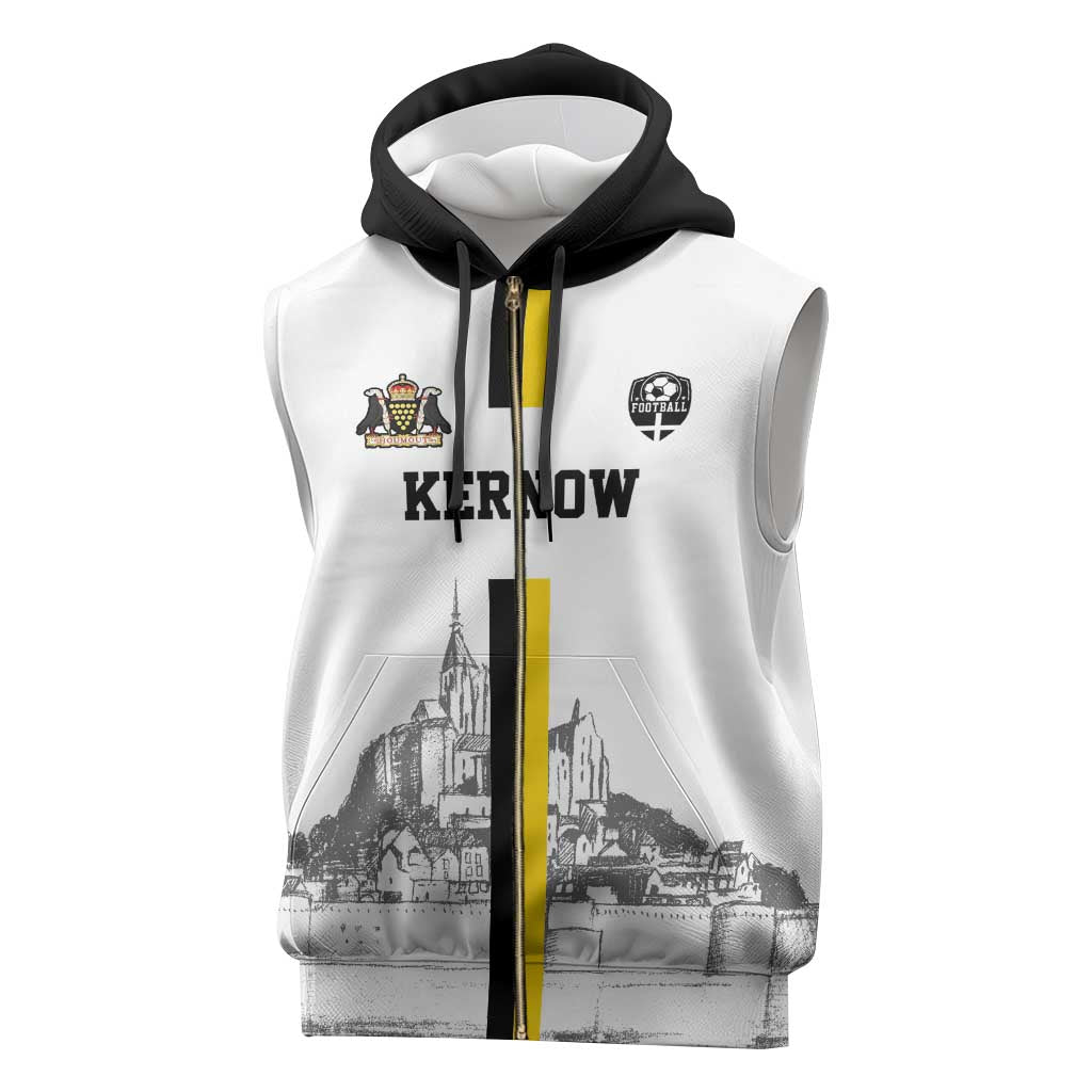 Custom Cornwall Football Sleeveless Zip Hoodie Mont Saint Michel - Wonder Print Shop