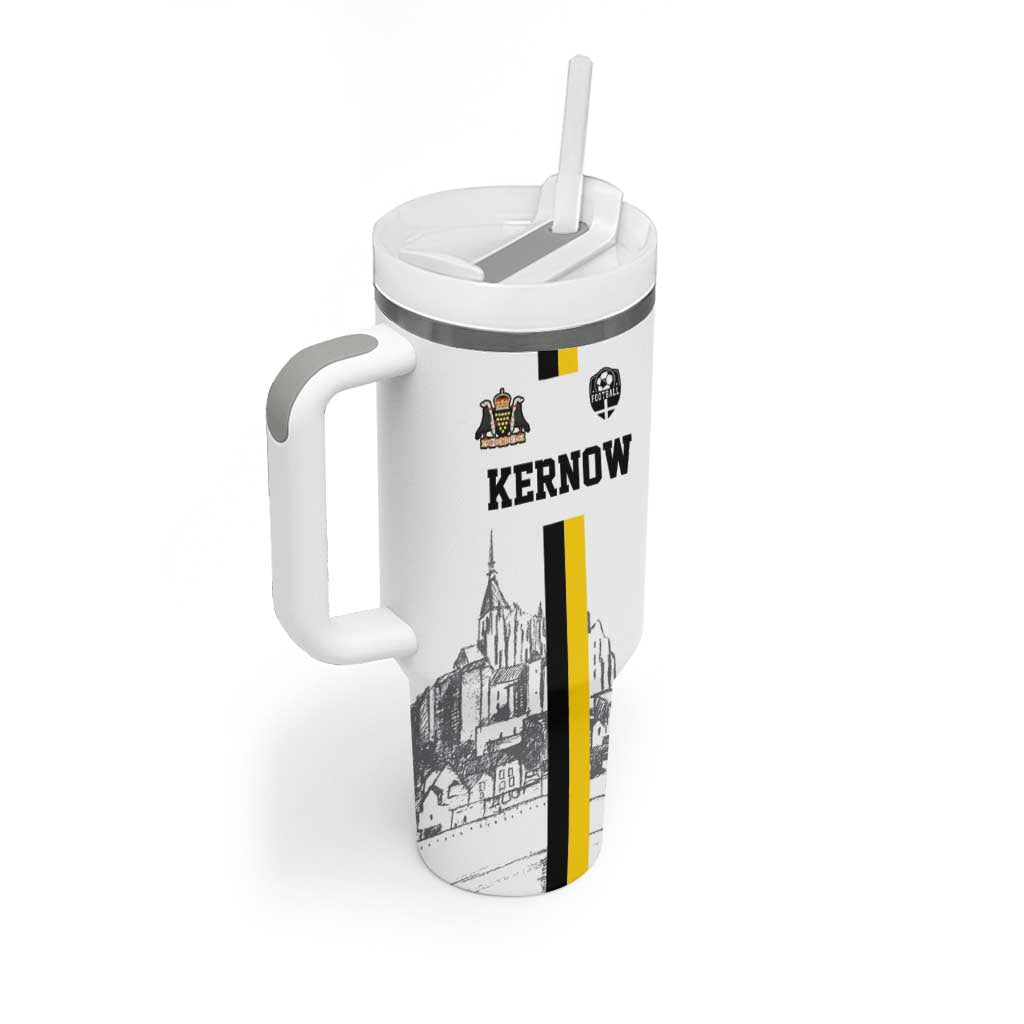 Custom Cornwall Football Tumbler With Handle Mont Saint Michel - Wonder Print Shop