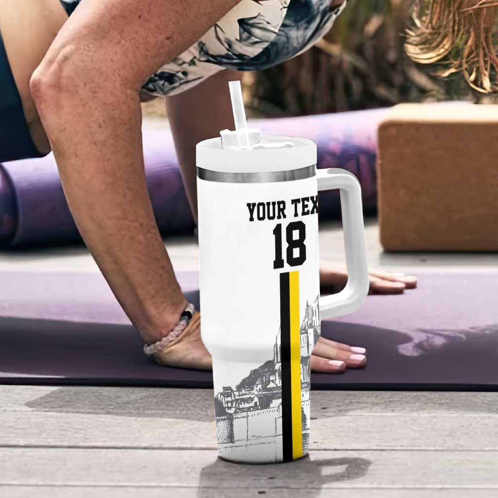 Custom Cornwall Football Tumbler With Handle Mont Saint Michel - Wonder Print Shop