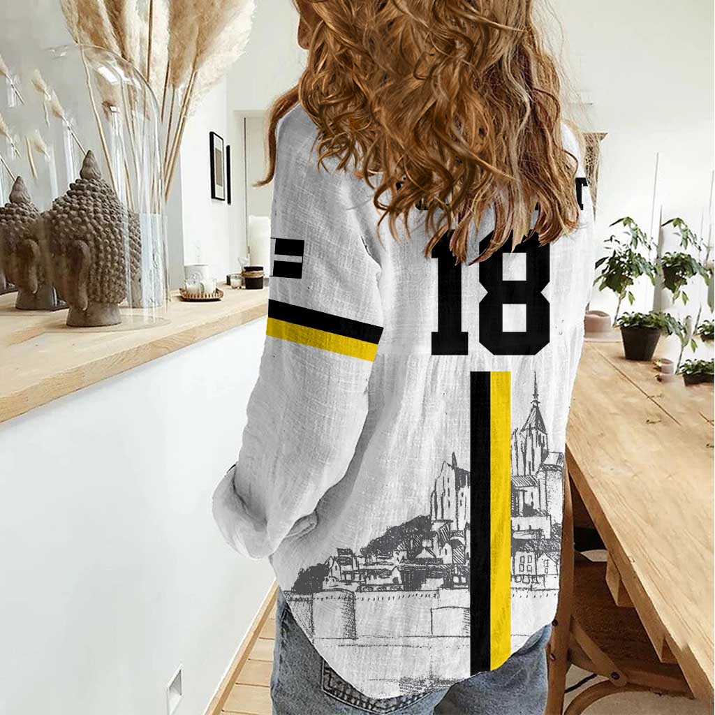Custom Cornwall Football Women Casual Shirt Mont Saint Michel - Wonder Print Shop