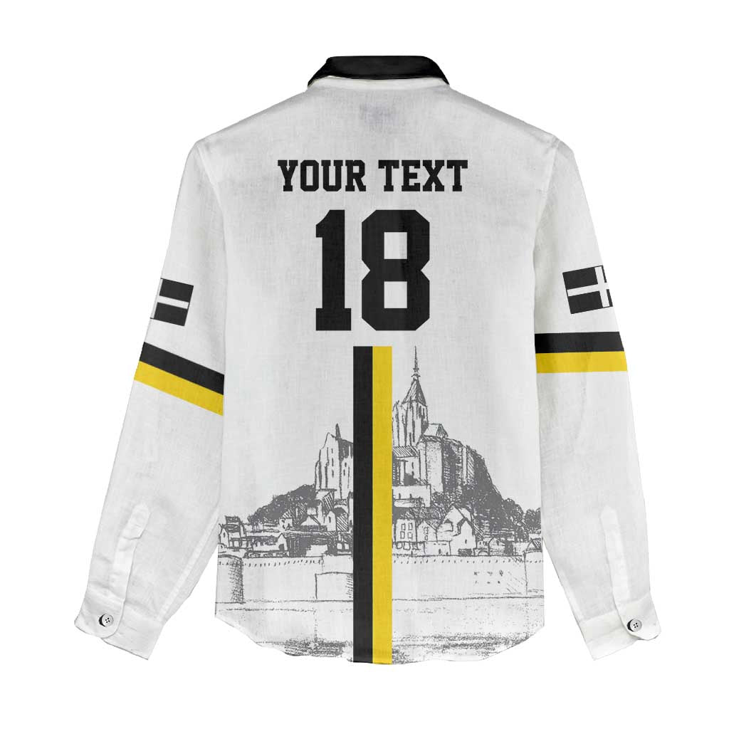 Custom Cornwall Football Women Casual Shirt Mont Saint Michel - Wonder Print Shop