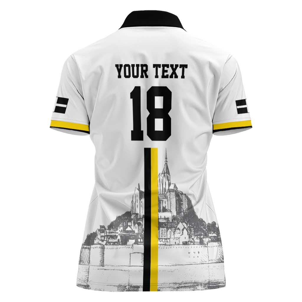 Custom Cornwall Football Women Polo Shirt Mont Saint Michel - Wonder Print Shop