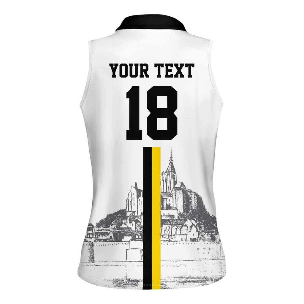 Custom Cornwall Football Women Sleeveless Polo Shirt Mont Saint Michel - Wonder Print Shop