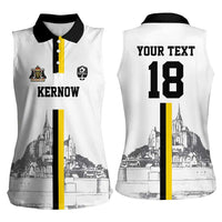 Custom Cornwall Football Women Sleeveless Polo Shirt Mont Saint Michel - Wonder Print Shop