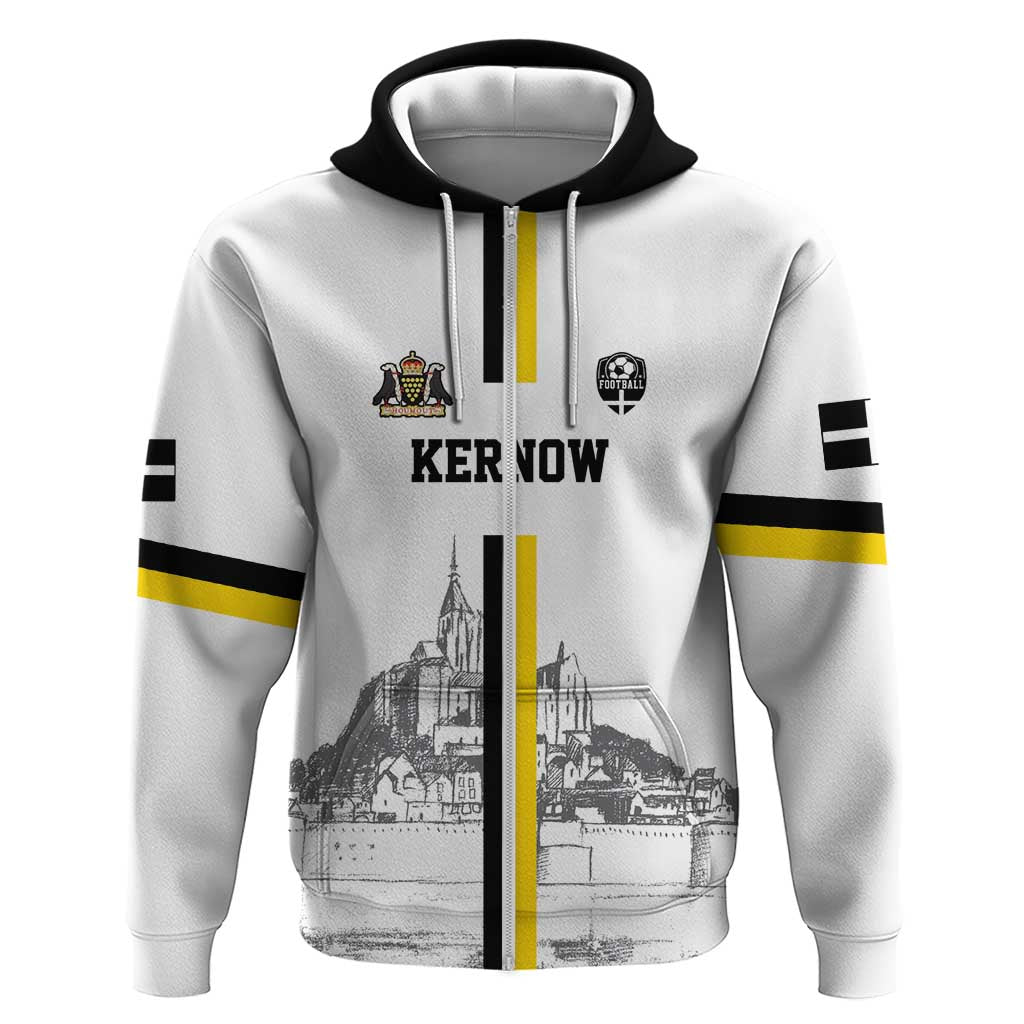 Custom Cornwall Football Zip Hoodie Mont Saint Michel - Wonder Print Shop