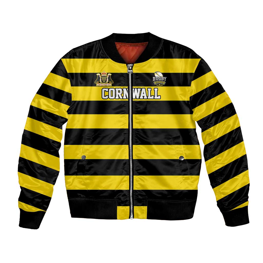 Custom Cornwall Rugby Bomber Jacket One and All - Wonder Print Shop