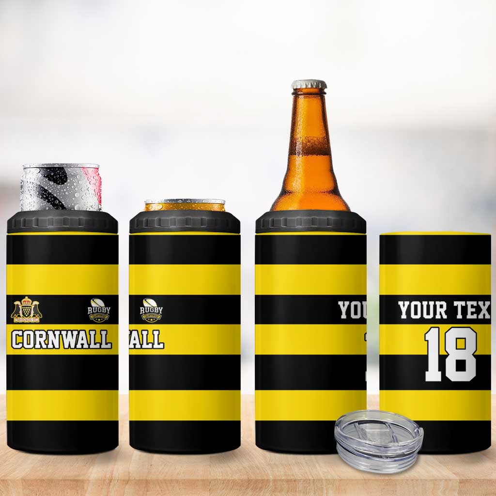 Custom Cornwall Rugby 4 in 1 Can Cooler Tumbler One and All - Wonder Print Shop