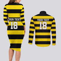 Custom Cornwall Rugby Couples Matching Long Sleeve Bodycon Dress and Long Sleeve Button Shirt One and All - Wonder Print Shop