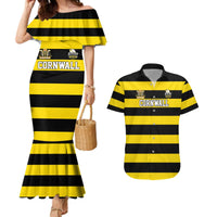 Custom Cornwall Rugby Couples Matching Mermaid Dress and Hawaiian Shirt One and All - Wonder Print Shop
