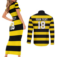 Custom Cornwall Rugby Couples Matching Short Sleeve Bodycon Dress and Long Sleeve Button Shirt One and All - Wonder Print Shop