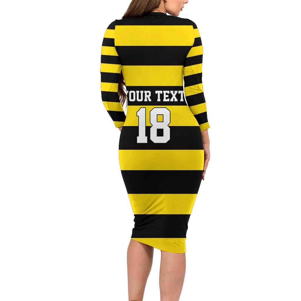 Custom Cornwall Rugby Family Matching Long Sleeve Bodycon Dress and Hawaiian Shirt One and All - Wonder Print Shop