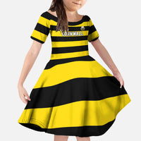 Custom Cornwall Rugby Family Matching Off The Shoulder Long Sleeve Dress and Hawaiian Shirt One and All - Wonder Print Shop