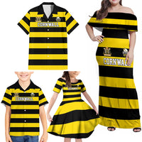 Custom Cornwall Rugby Family Matching Off Shoulder Maxi Dress and Hawaiian Shirt One and All - Wonder Print Shop