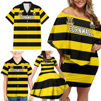 Custom Cornwall Rugby Family Matching Off Shoulder Short Dress and Hawaiian Shirt One and All - Wonder Print Shop