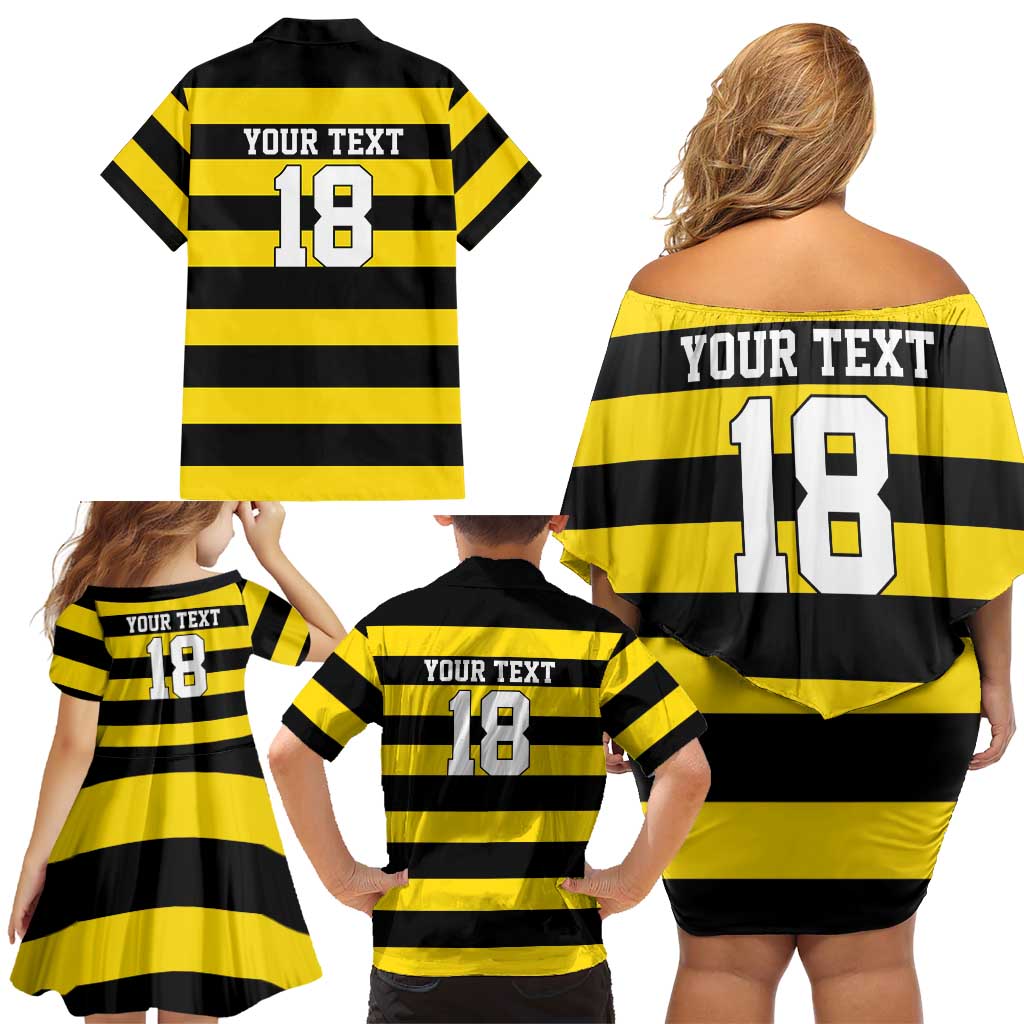 Custom Cornwall Rugby Family Matching Off Shoulder Short Dress and Hawaiian Shirt One and All - Wonder Print Shop