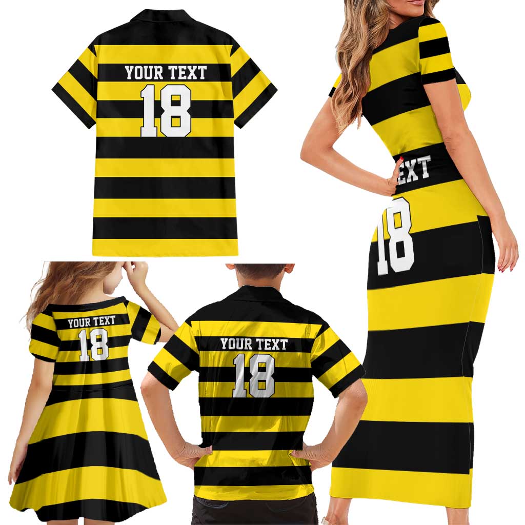 Custom Cornwall Rugby Family Matching Short Sleeve Bodycon Dress and Hawaiian Shirt One and All - Wonder Print Shop