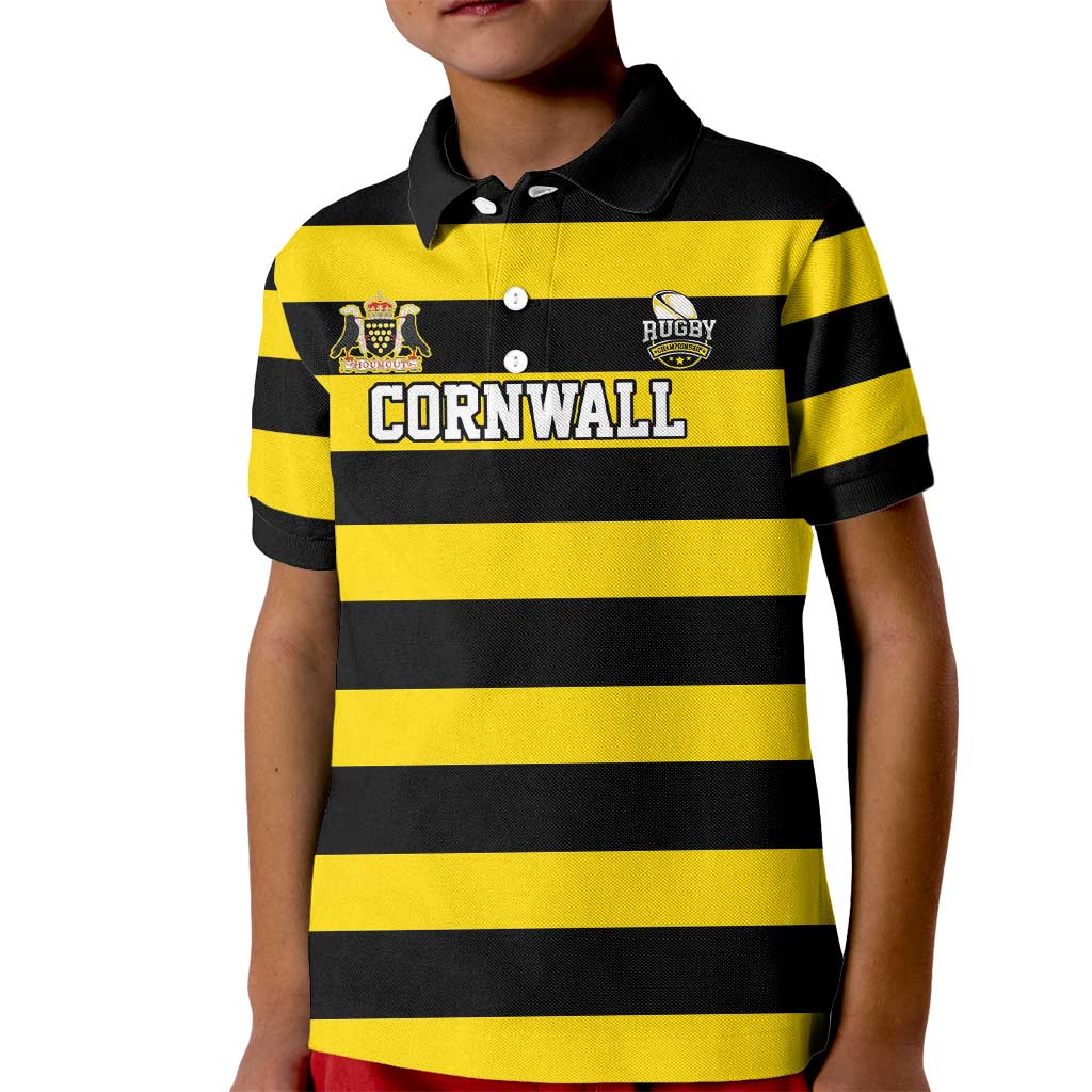 Custom Cornwall Rugby Kid Polo Shirt One and All - Wonder Print Shop