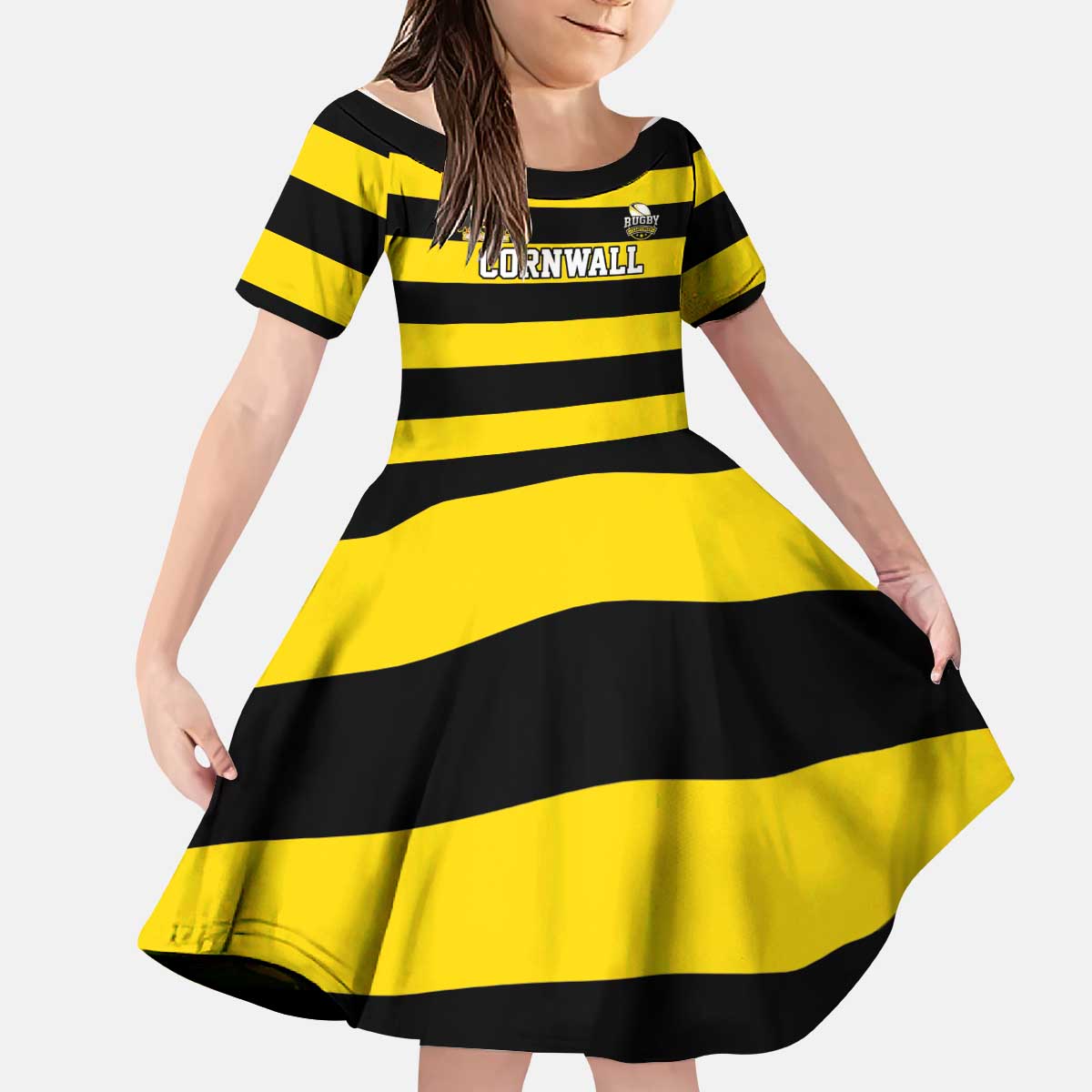 Custom Cornwall Rugby Kid Short Sleeve Dress One and All - Wonder Print Shop