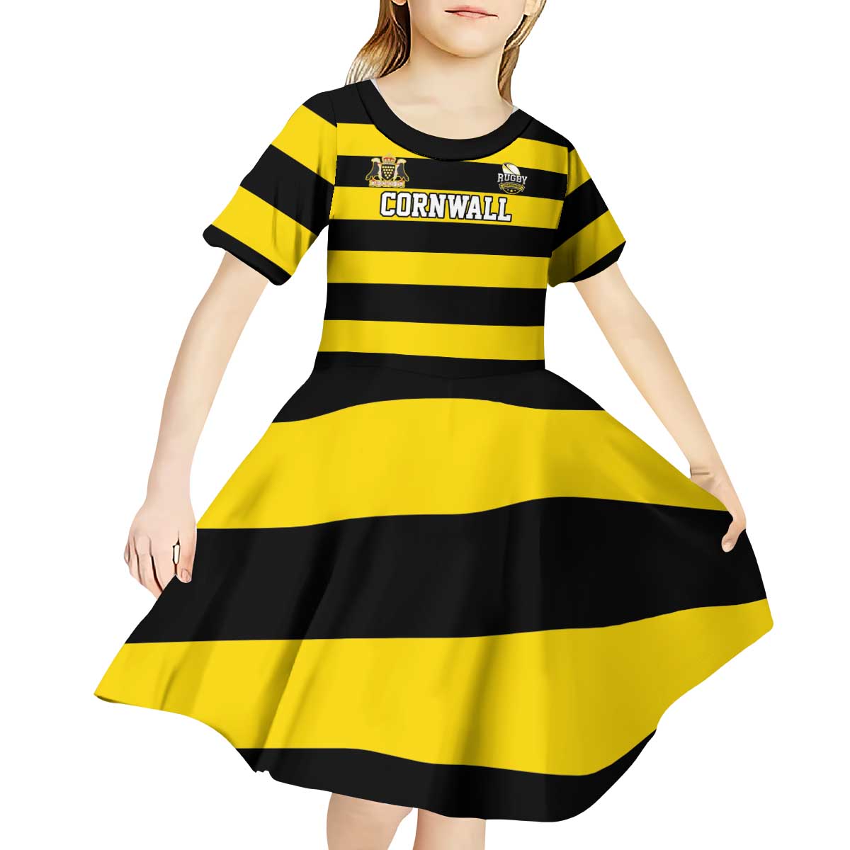Custom Cornwall Rugby Kid Short Sleeve Dress One and All - Wonder Print Shop