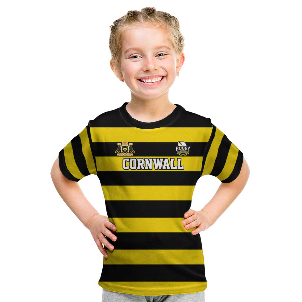 Custom Cornwall Rugby Kid T Shirt One and All - Wonder Print Shop