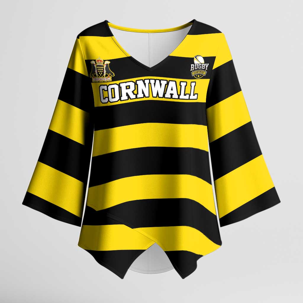 Custom Cornwall Rugby Kimono Sleeve Blouse One and All - Wonder Print Shop