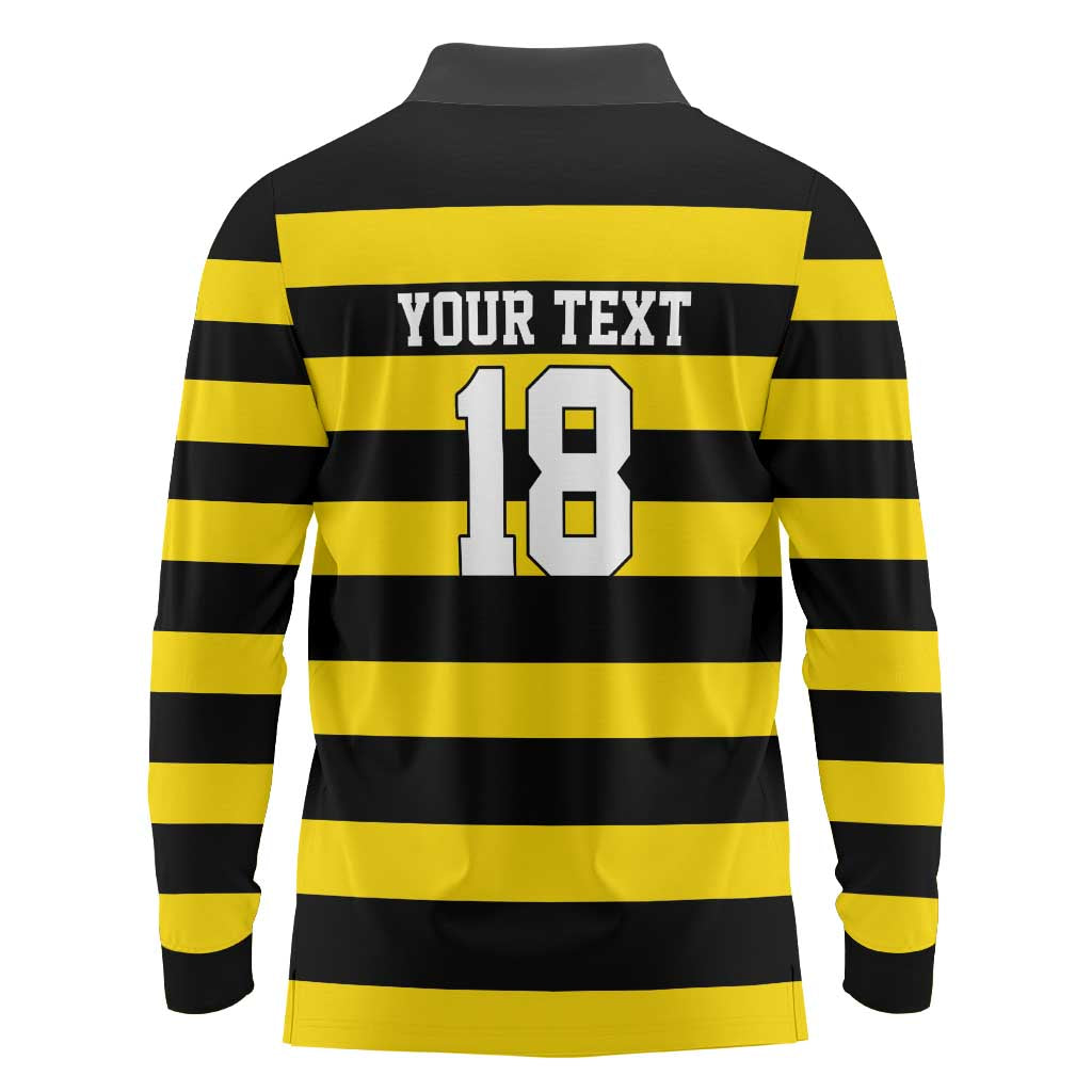 Custom Cornwall Rugby Long Sleeve Polo Shirt One and All - Wonder Print Shop