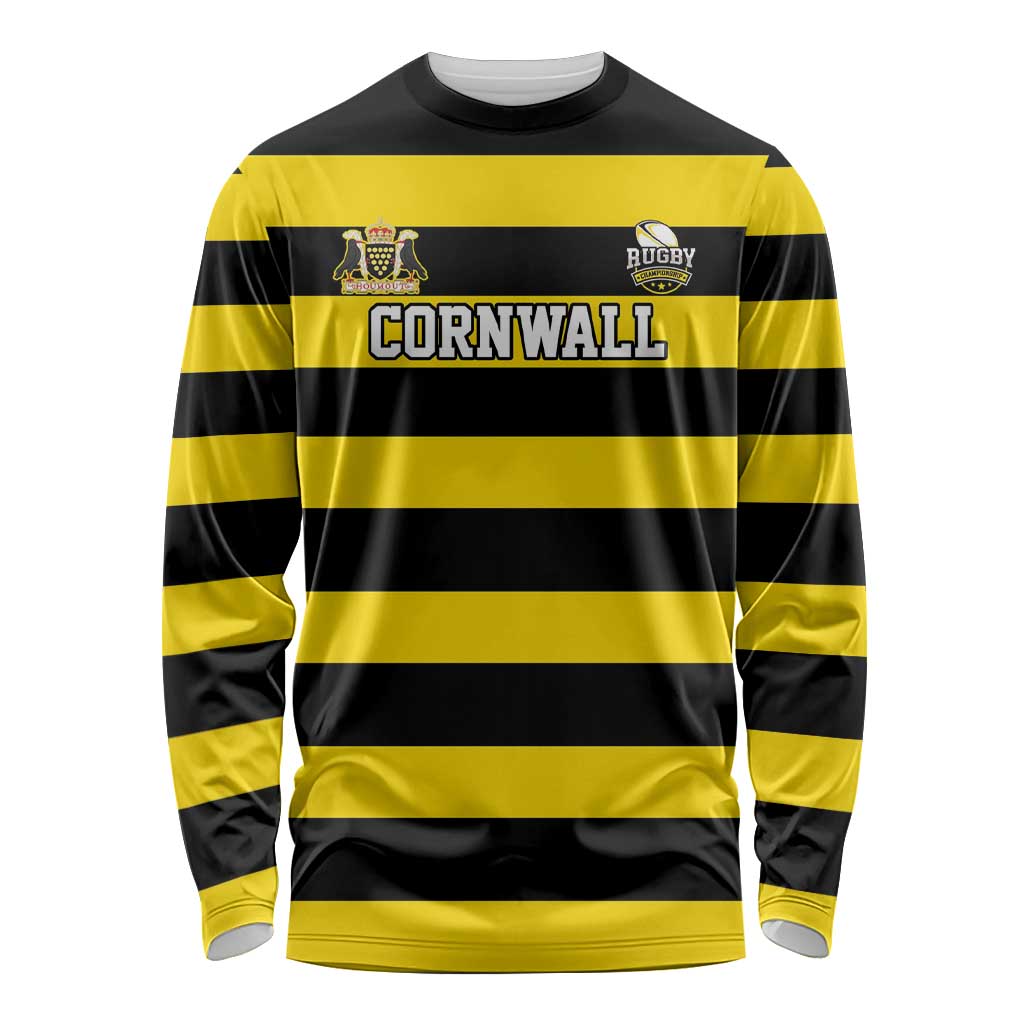Custom Cornwall Rugby Long Sleeve Shirt One and All - Wonder Print Shop