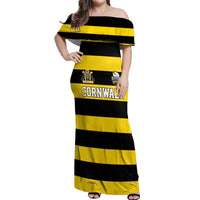 Custom Cornwall Rugby Off Shoulder Maxi Dress One and All - Wonder Print Shop
