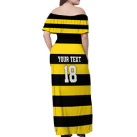 Custom Cornwall Rugby Off Shoulder Maxi Dress One and All - Wonder Print Shop