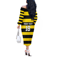 Custom Cornwall Rugby Off The Shoulder Long Sleeve Dress One and All - Wonder Print Shop