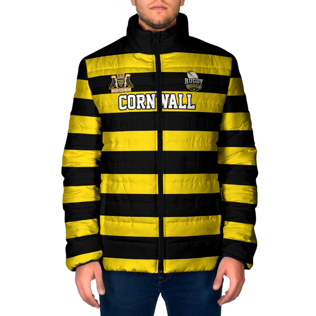 Custom Cornwall Rugby Padded Jacket One and All - Wonder Print Shop