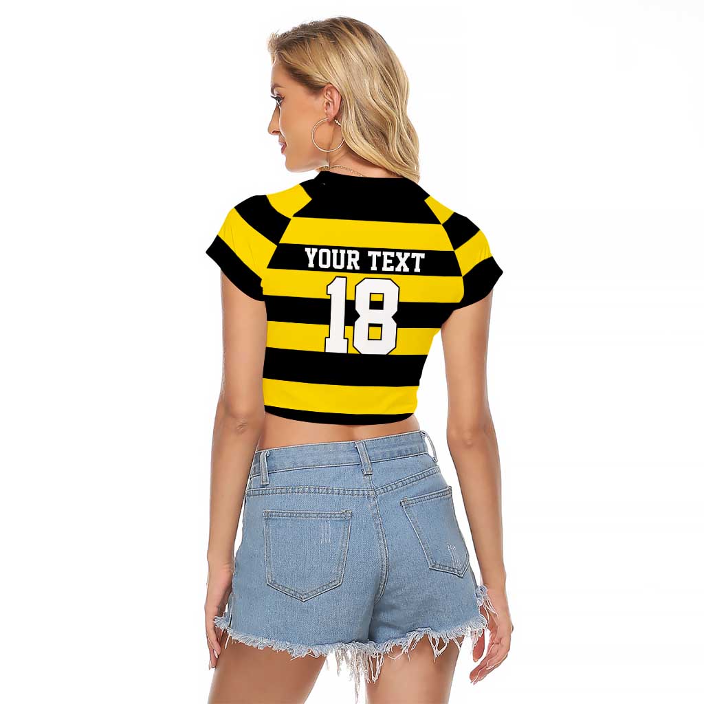 Custom Cornwall Rugby Raglan Cropped T Shirt One and All - Wonder Print Shop