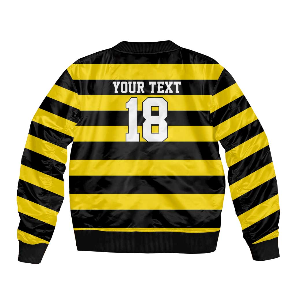 Custom Cornwall Rugby Sleeve Zip Bomber Jacket One and All - Wonder Print Shop