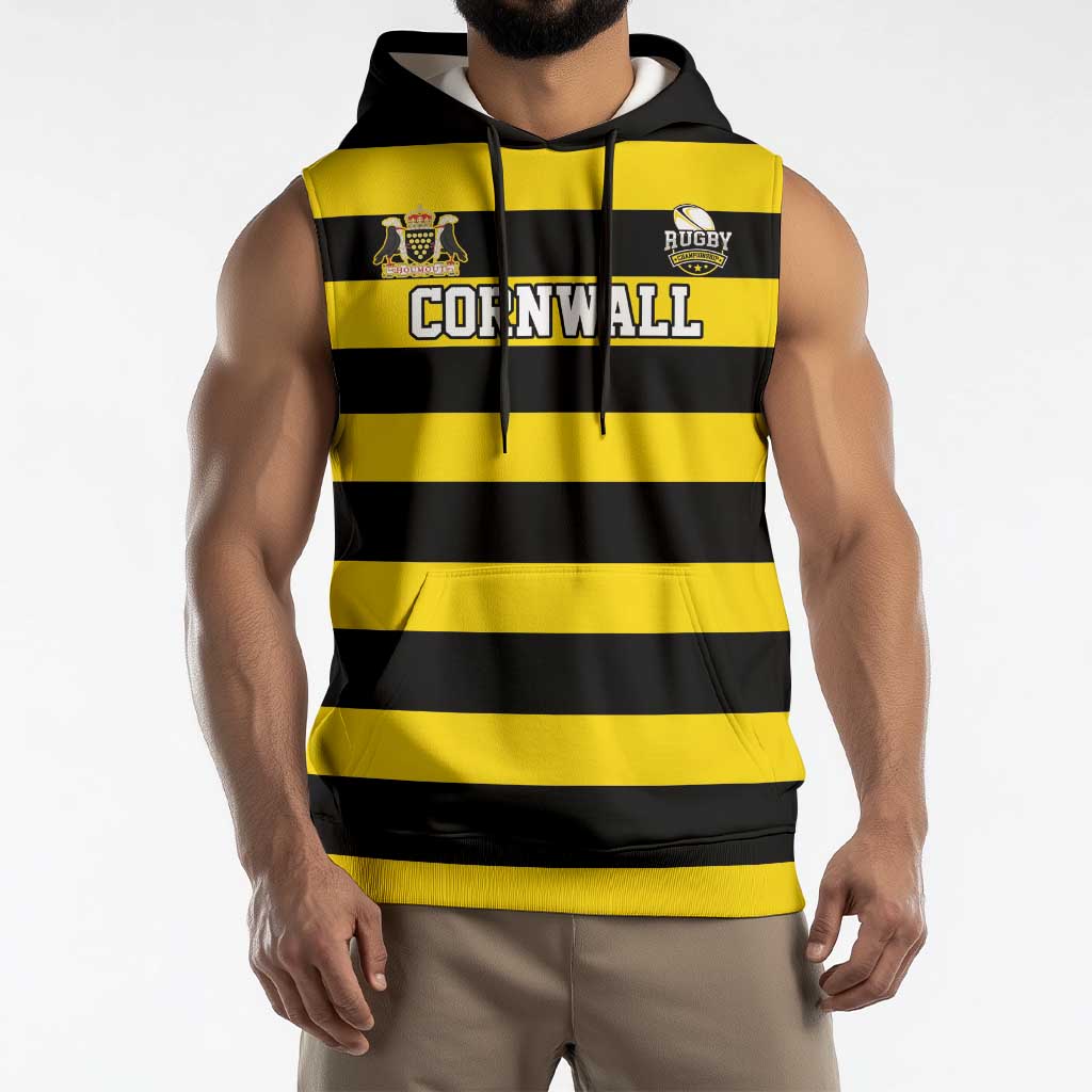 Custom Cornwall Rugby Sleeveless Hoodie One and All - Wonder Print Shop