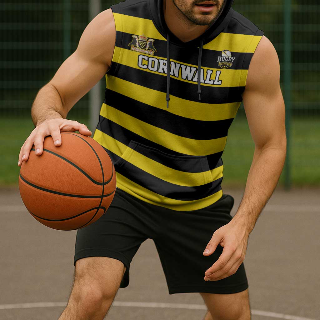 Custom Cornwall Rugby Sleeveless Hoodie One and All - Wonder Print Shop