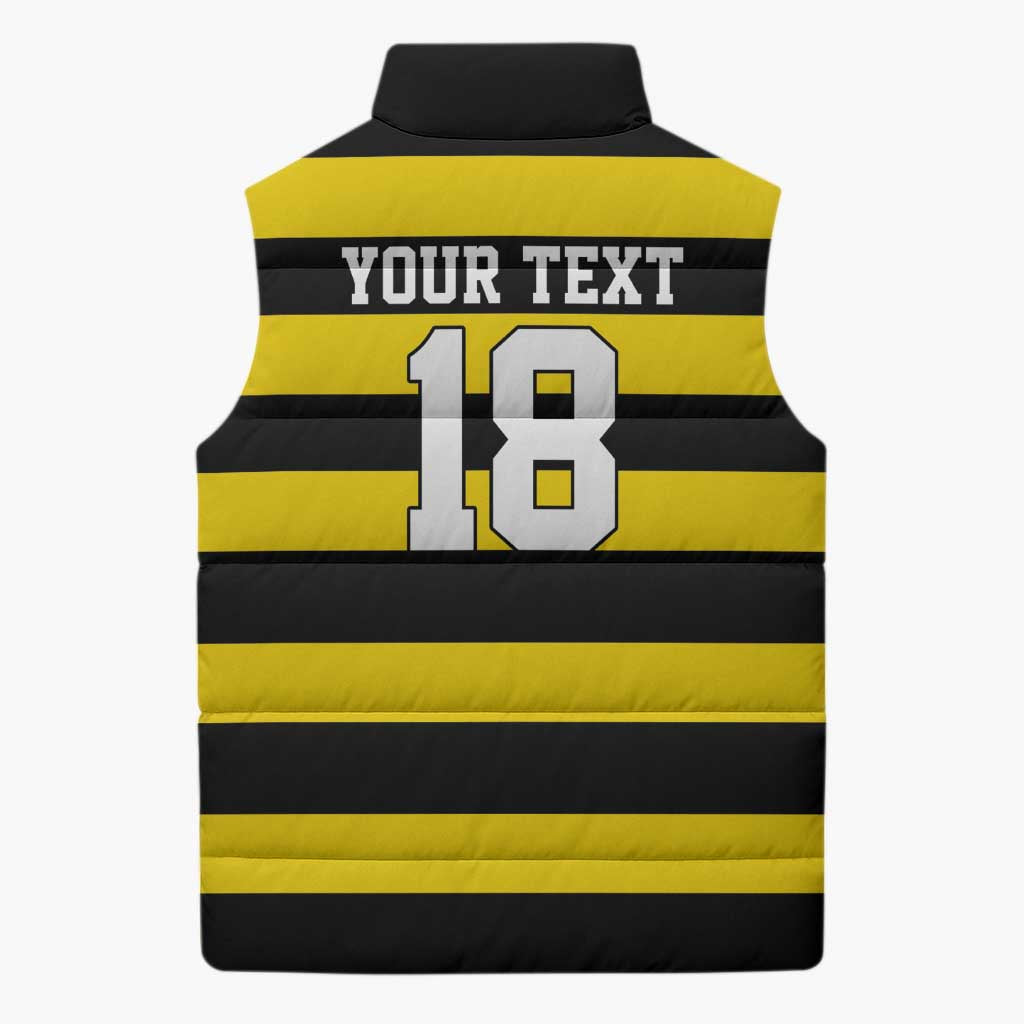 Custom Cornwall Rugby Sleeveless Puffer Jacket One and All - Wonder Print Shop