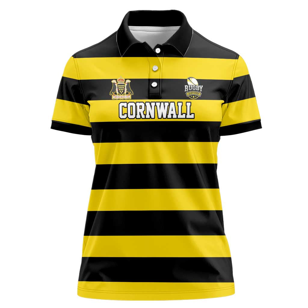 Custom Cornwall Rugby Women Polo Shirt One and All - Wonder Print Shop